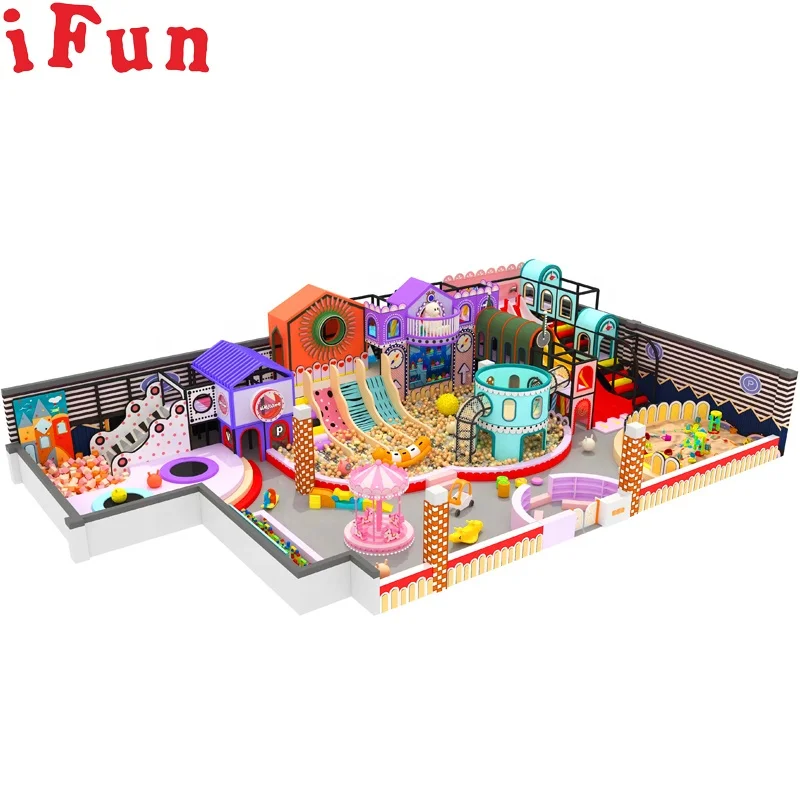 Children's park indoor equipment size slide family restaurant entertainment park.