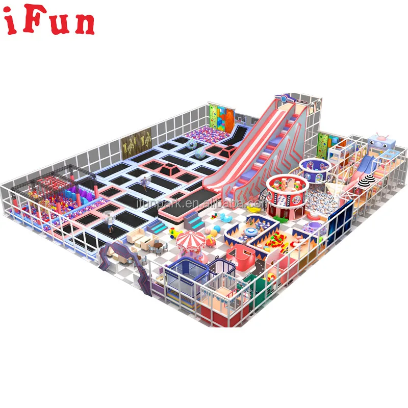 Children's park indoor equipment size slide family restaurant entertainment park.