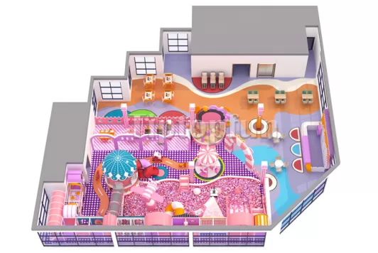 Children's park indoor equipment size slide family restaurant entertainment park.