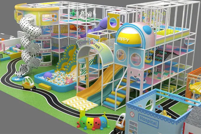 3D Design VS. Actual Installation End-to-End Indoor Playground Project by iFunPark